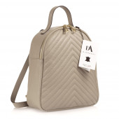 Rucsac dama din piele naturala DiAmanti Tommaso Taupe Deschis